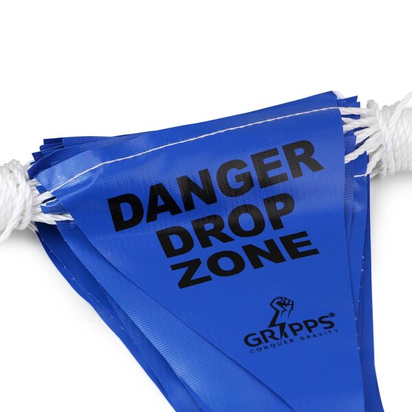 Gripps in.DANGER DROP ZONEin. Bunting Safety Flags on Rope, Blue HS-E02002 - main